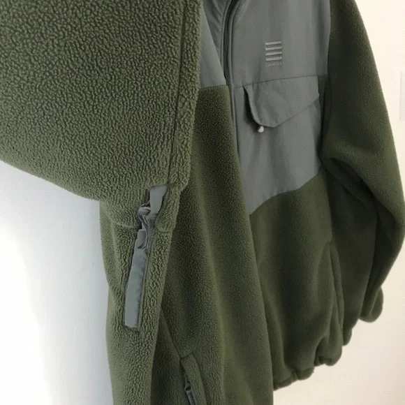 Lands End Green & Gray Zip Up Fleece Jacket - Picture 6 of 16